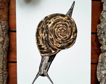 A5 Snail Illustration Print