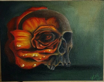Death Blooms' original acrylic painting