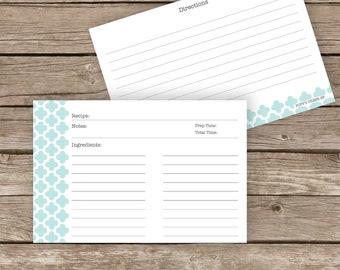Printable Recipe Cards - 4x6