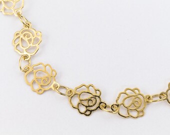 Bright Gold 6.5mm Rose Chain #CC137
