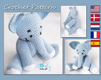 Elephant Crochet Pattern, Crochet Elephant Toy, Amigurumi Elephant, Stuffed Elephant Crochet Pattern, Pdf Crochet Pattern, CP-104