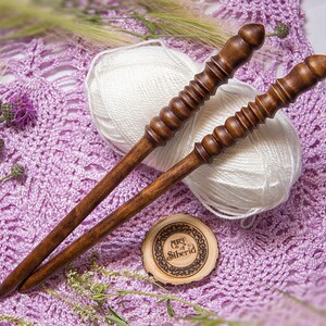 Wooden knitting needles 12mm (0,47") Exclusive handmade of natural SIBERIAN BIRCH WOOD #N5