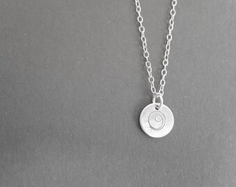 Silver Gratitude necklace, gratitude symbol, minimalist, spiritual, yoga,silver necklace, symbolic jewelry, mindful, thankful, hand stamped