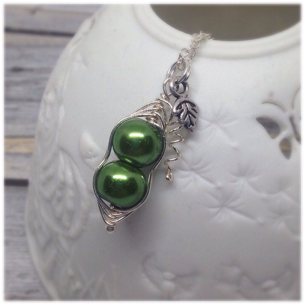 Download Peapod Necklace Two Peas In A Pod Necklace Green Peapod