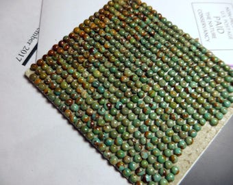 12 Tiny 3mm Turquoise Cabochons-Green