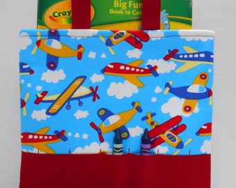 Airplanes Crayon Tote