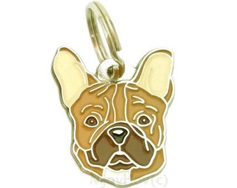 Pet ID tag, (Dog ID tag) Personalised, stainless steel, breed, French Bulldog