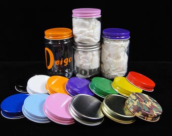 SIX Mason Jar Lids No Hole, Mason Jars, Plastic Mason Jars, Kids Parties, Weddings, Baby Showers, Mason Jar Lids, Weddings - 6 Lids ONLY