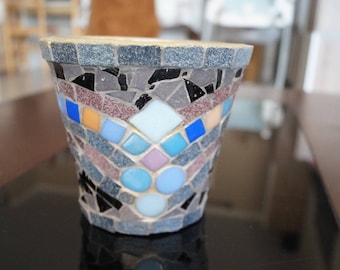 Cache pot mosaic interior / exterior