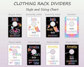 LLR Clothing Rack Dividers Newest Styles * Rack Style Hanging Dividers * Style Divider * Hanger Tags* Style Sizing Charts* HO Approved