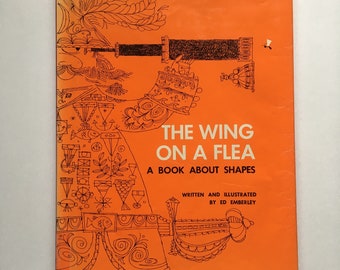 Vintage 1960s Children's Book - The Wing on a Flea: A Book About Shapes - written/illustrated by Ed Emberley - A great way to learn shapes!