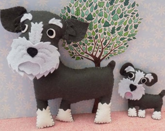 Schnauzer Decoration Sewing Pattern, Instant download PDF for keyring, bag charm