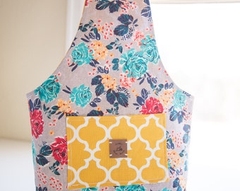 Floral Print Sock Size Project Bag, Wrist Bag
