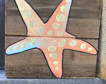 Starfish Wooden Plaque