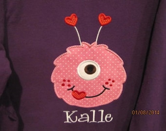 One Eyed Monster applique t shirt