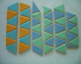 JBT - BLUE, JADE Triangles - Ceramic Mosaic Tiles