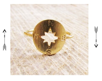 Original Compass Ring. Delicate Ring.