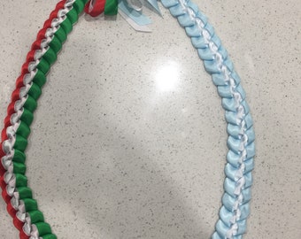 Mexican & Guatemalan Lei Single Braided Satin Ribbon Lei