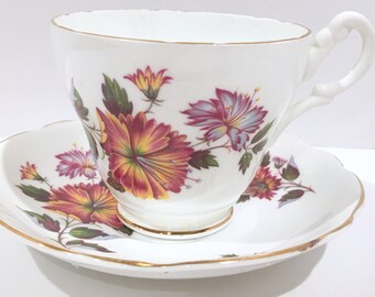 Royal Ascot Tea Cup and Saucer, Antique Tea Cups, Tea Set, English Bone China Cups, Vintage Tea Cups, Antique Teacups, Bridal Shower Gift