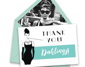 BOX OF 12 Breakfast at Tiffany's Thank You Notes