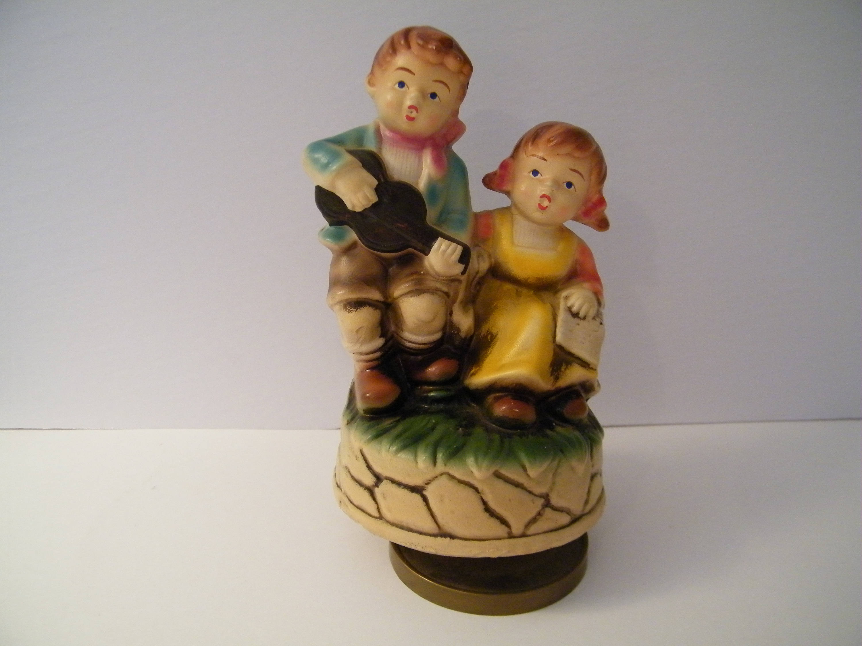 Hummel Style Musical Figurine plays somewhere my love vintage