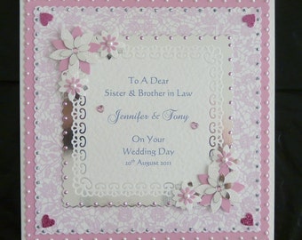 Wedding Day Congratulations Card for Son/Daughter/Granddaughter/Grandson/Special Couple/Friends Large Handmade Personalised