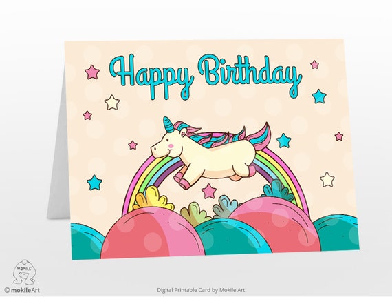 Exhilarating image within unicorn birthday card printable Intrepid image within unicorn birthday card printable