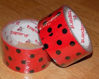 Unused Rolls of Polka Dot Print Tape It Duck Tape-type Woven Tape