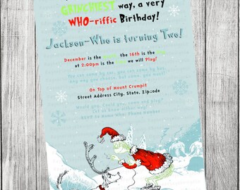 Dr Seuss Christmas Invitation