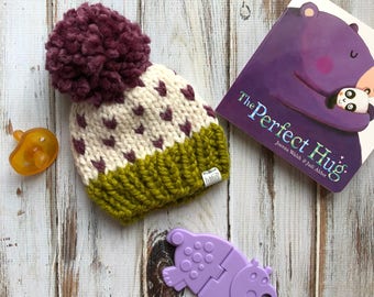 0-3 Month Tiny Heart Beanie