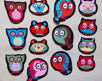 Fabric Iron On Owl Appliques