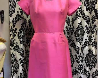 Hot Pink 50's Sheath Dress