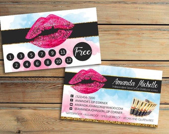 LipSense Business Cards with Lip Loyalty Card - SeneGence International - LipSense - Distributor - Lipsense