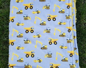 Construction Gifts-Construction Blanket-Truck Blanket-Dump Truck Blanket-Boy Blanket-Baby Shower Gift-Baby Boy Gifts-Minky Blanket