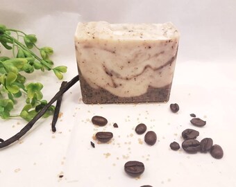 Coffee scrub soap, coffee soap bar, natural soap, coffee gift for her, mothers day gift for women, kitchen soap, handmade soap, coffee lover