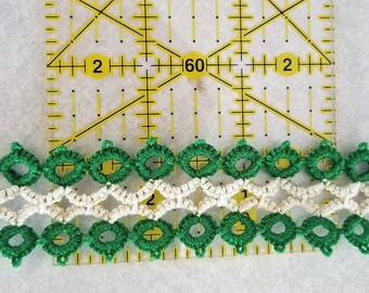 Green and White Tatted Choker