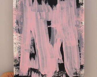 Acrylic on paper "push" 24 x 32 cm Modern Art original acrylic painting