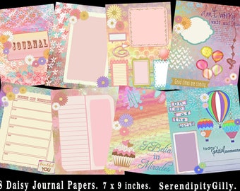 8 Daisy Journal Papers. (7 x 9 inches.) DOWNLOAD