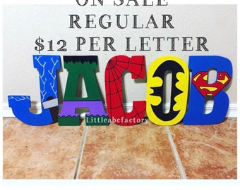 11in Superhero Letters, nursery letters, marvel nursery, superhero nursery, superhero decor, superheroes, batman, marvel letters, avengers