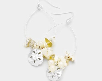 Sealife Sand Dollar Beaded Earrings