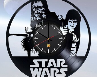 Luke Skywalker Chewbacca Star Wars Vinyl Record Wall Clock