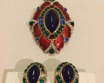 JEWELS of INDIA Unsigned Pendant and Earrings