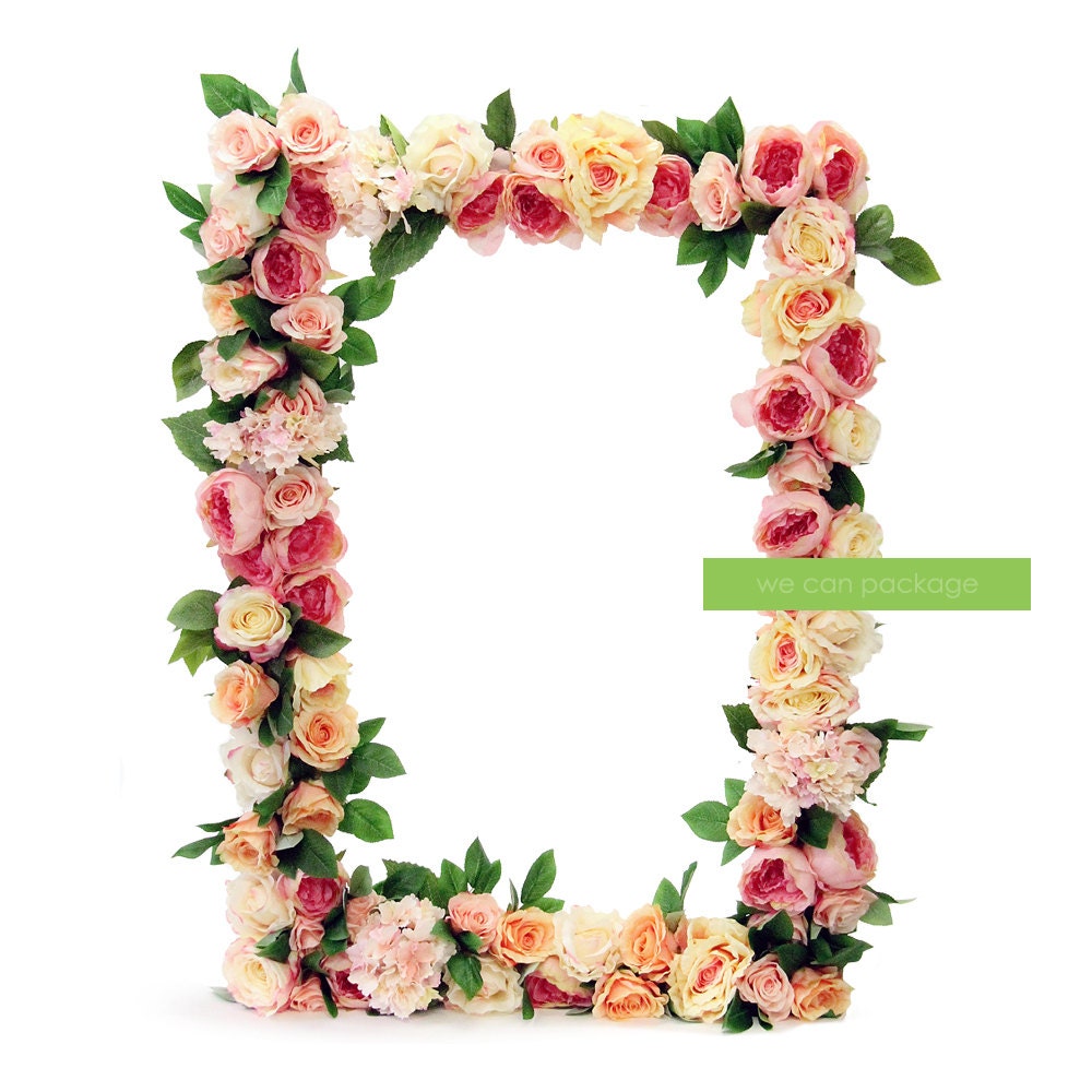 Artificial Flower Photo Prop Frame Large Wedding Picture