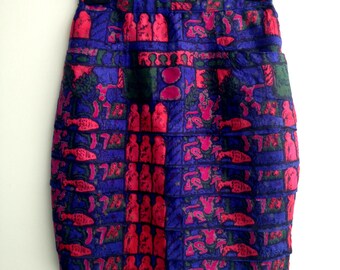 1990s Graphic Colorful Mini Skirt