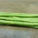 Opaque Spring Green Cultured Sea Glass Tube 13x4mm 15pc 8" Strand Frosted Glass