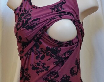 Floral Nursing Tank Top, Breastfeeding Shirt