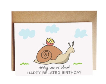 Snail Mail Belated Birthday card