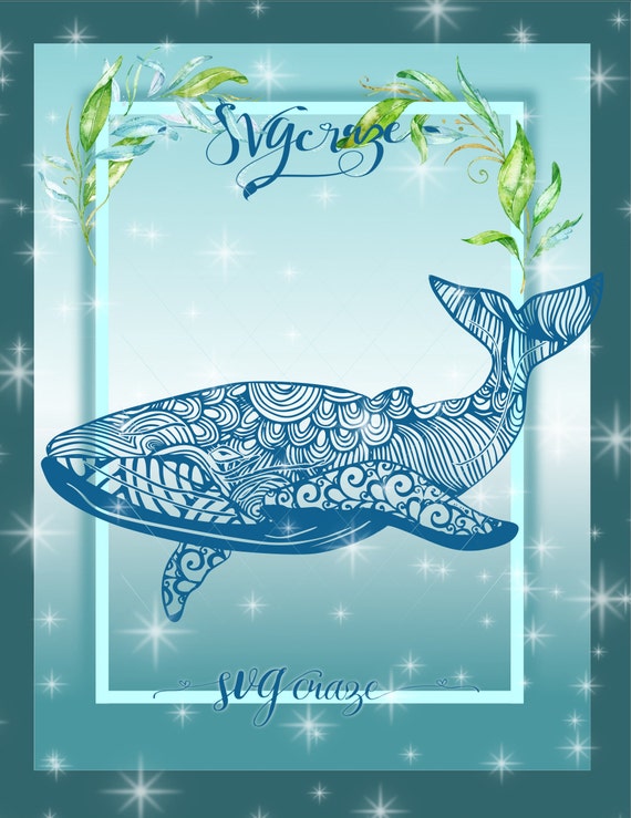 Blue Whale Mandala SVG Whale Svg Mandala SVG Zentangle Svg