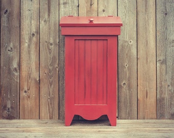 Farmhouse Wooden Trash Bin Can / Recycling Bin - Available with a Distressed Finish