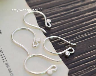 4 pieces (2 pairs) 925 sterling silver ear wire ear hook ear wires earwire earwires ear hooks earring findings